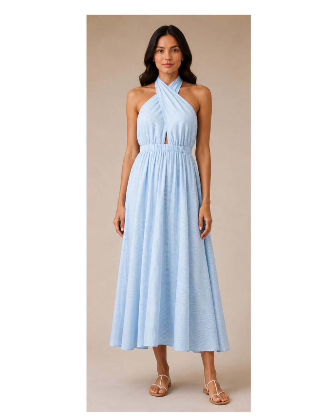 FRNCH Naely Halter Neck Midi Dress